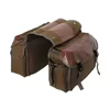 Canvas & Leather Bicycle Rear-Rack Pannier Bag Khaki color SKU reference