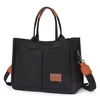 Canvas Tote Bag with Dual Front Pockets and Adjustable Strap Black color SKU reference
