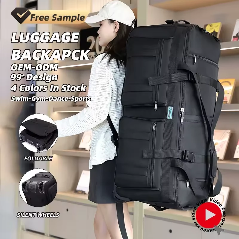Foldable Oxford Rolling Travel Bag with Soft Handle product reference image