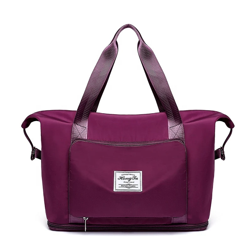 Foldable Women's Weekend Travel Tote Purple2 color SKU reference