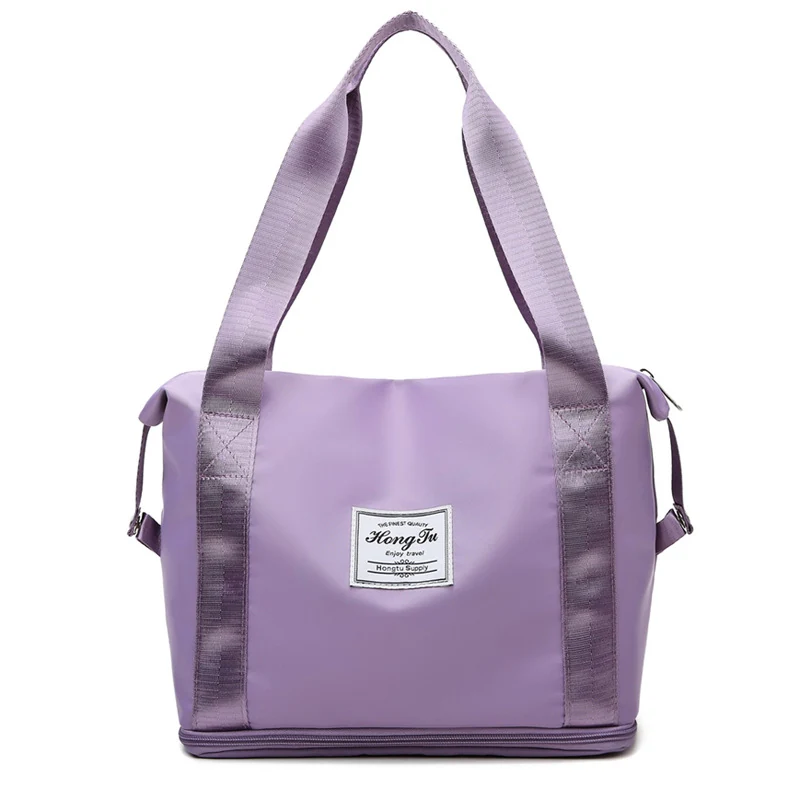Two-Size Overnight Travel Tote with Wet-Dry Storage Purple color SKU reference