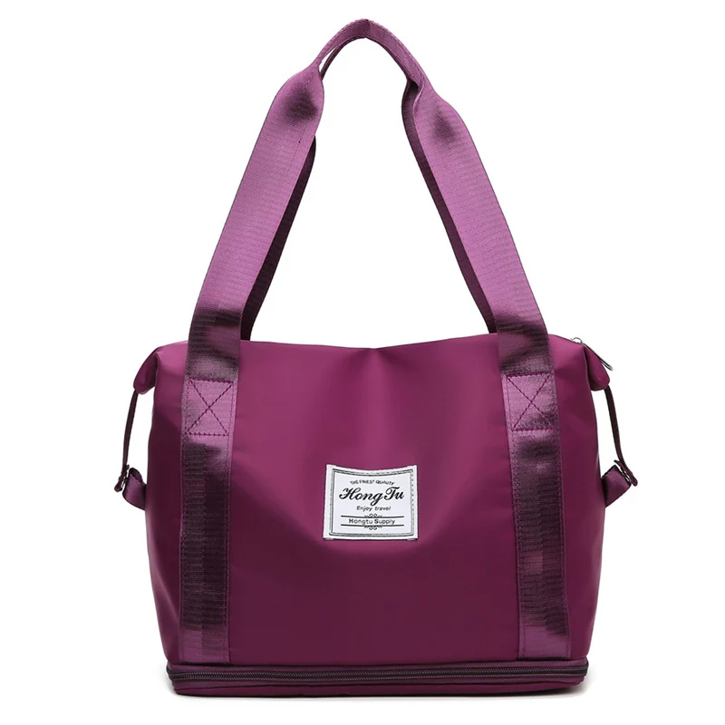 Two-Size Overnight Travel Tote with Wet-Dry Storage Purple 2 color SKU reference