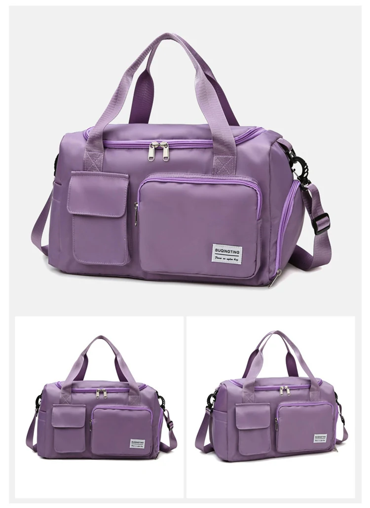 Two-Size Sports Travel Duffle with Shoe Storage Purple color SKU reference