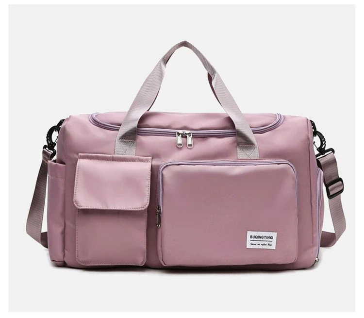 Two-Size Sports Travel Duffle with Shoe Storage Pink2 color SKU reference