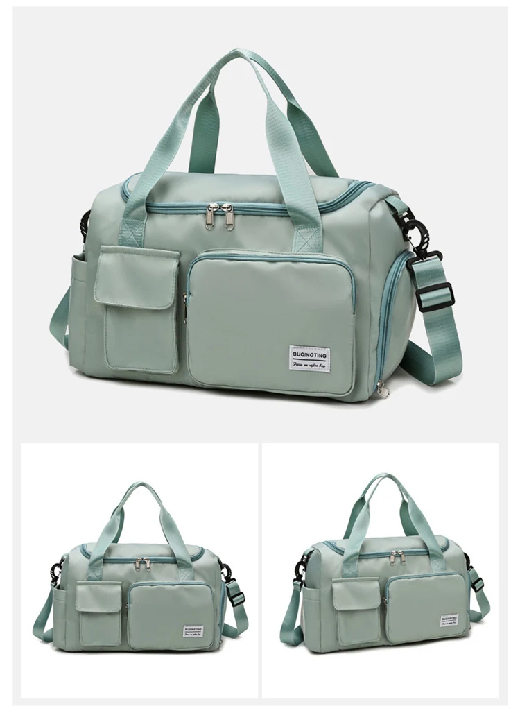 Two-Size Sports Travel Duffle with Shoe Storage Green2 color SKU reference