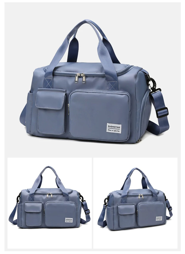 Two-Size Sports Travel Duffle with Shoe Storage Blue color SKU reference