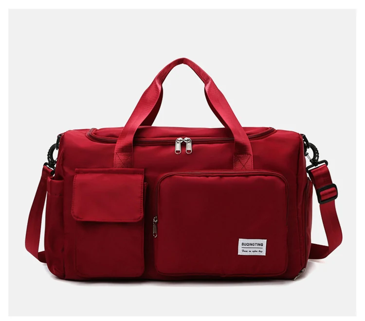 Two-Size Sports Travel Duffle with Shoe Storage Red color SKU reference