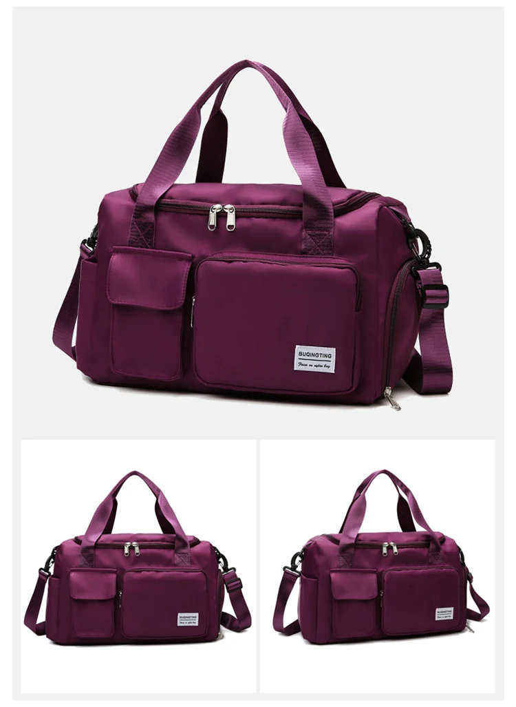 Two-Size Sports Travel Duffle with Shoe Storage Purple2 color SKU reference