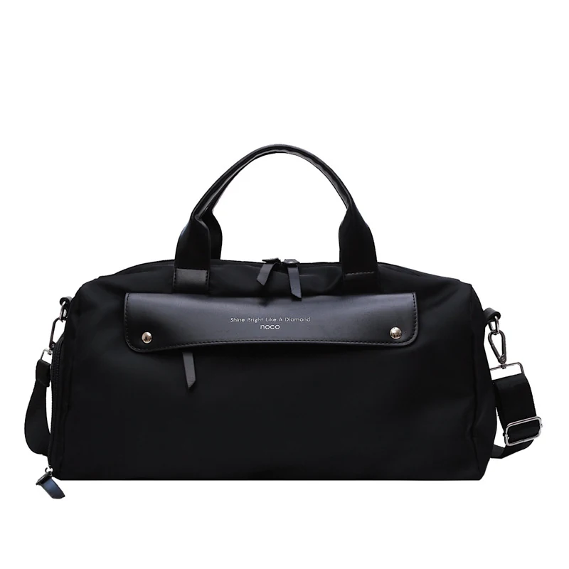 Foldable Sublimation-Ready Sports Duffle with Shoe Storage Black color SKU reference