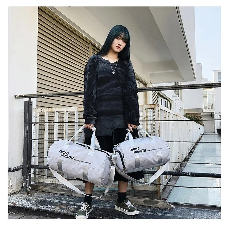 Two-Size Black & Silver Travel Duffle product reference image