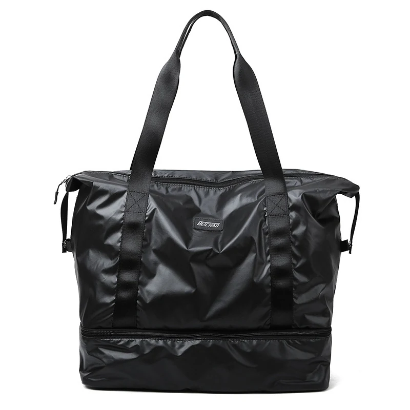 Color-Block Sports Duffle with Shoe Compartment Black color SKU reference