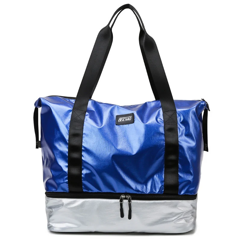 Color-Block Sports Duffle with Shoe Compartment Blue + White color SKU reference