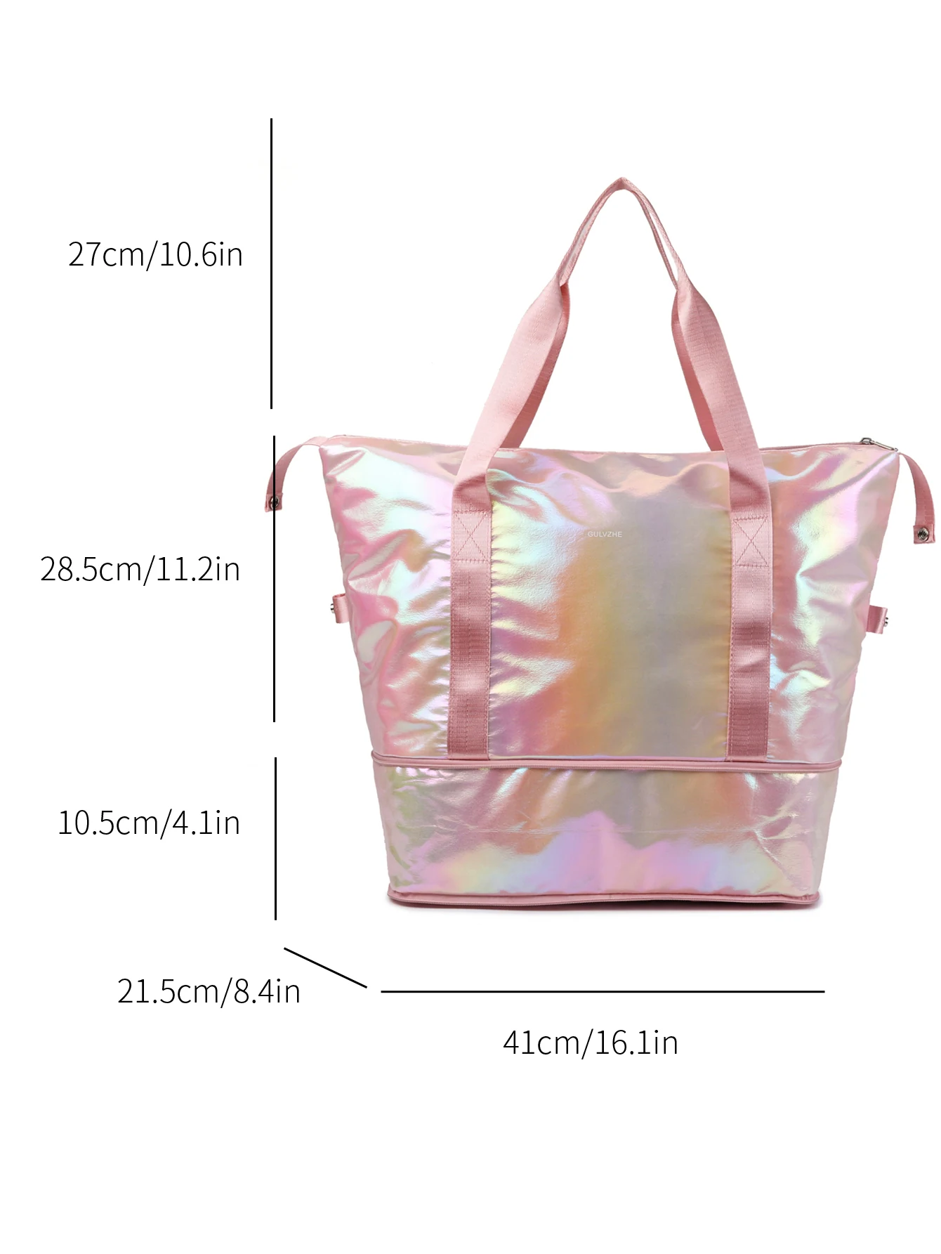 Mermaid Pearlescent Expandable Travel Tote Pink color SKU reference