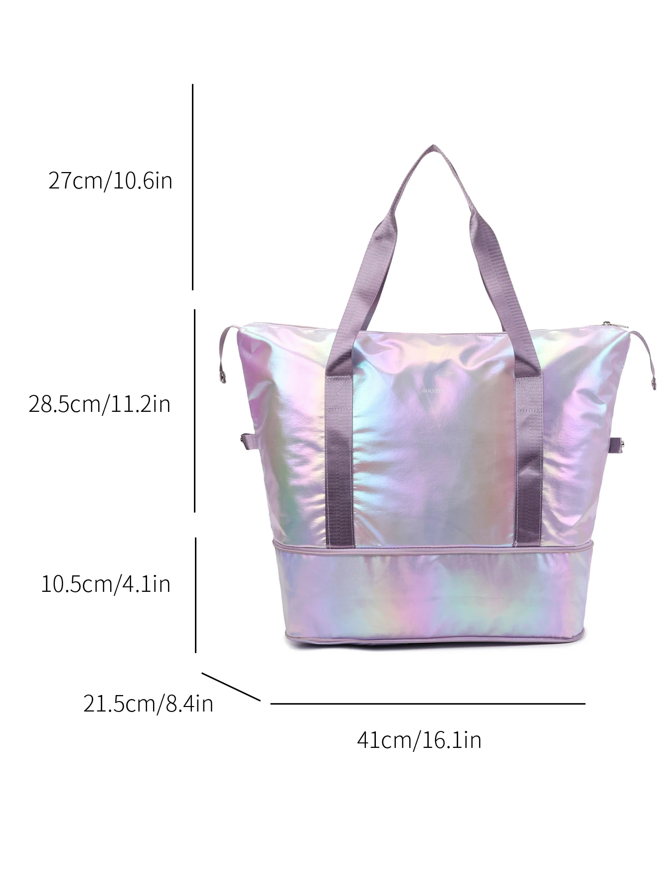 Mermaid Pearlescent Expandable Travel Tote Purple color SKU reference