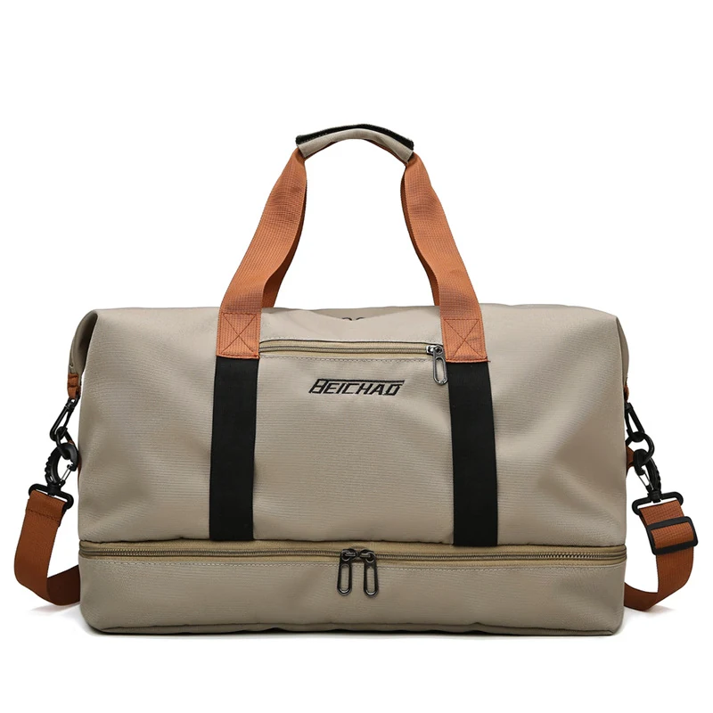 Multi-Color Training Duffle with Shoe Storage Khaki color SKU reference