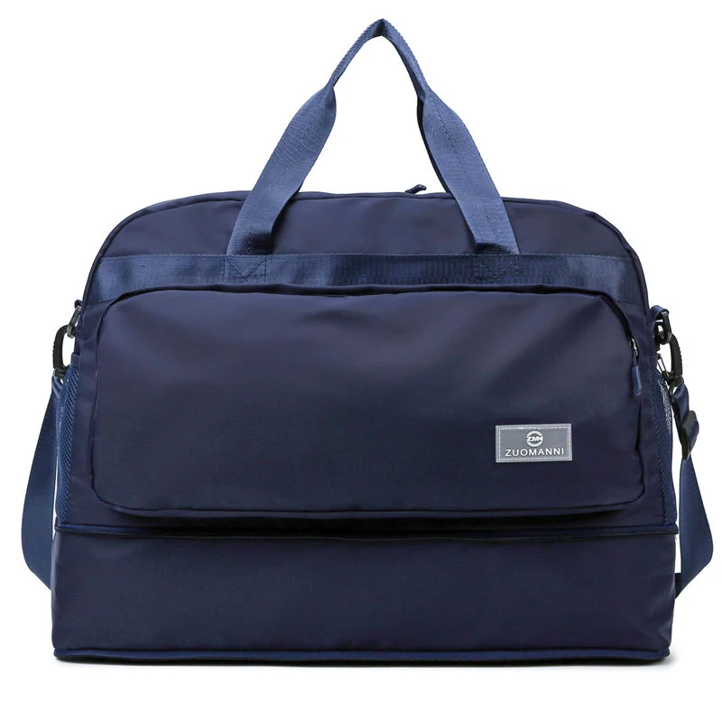 Expandable Polyester Travel Duffel with Luggage Sleeve Dark blue color SKU reference