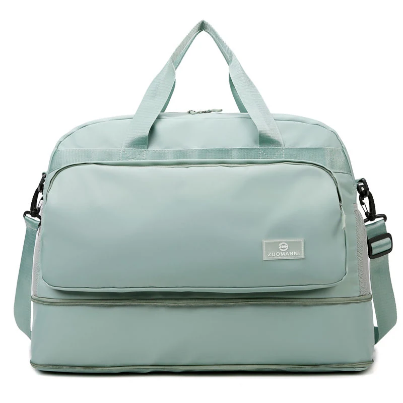 Expandable Polyester Travel Duffel with Luggage Sleeve Green color SKU reference