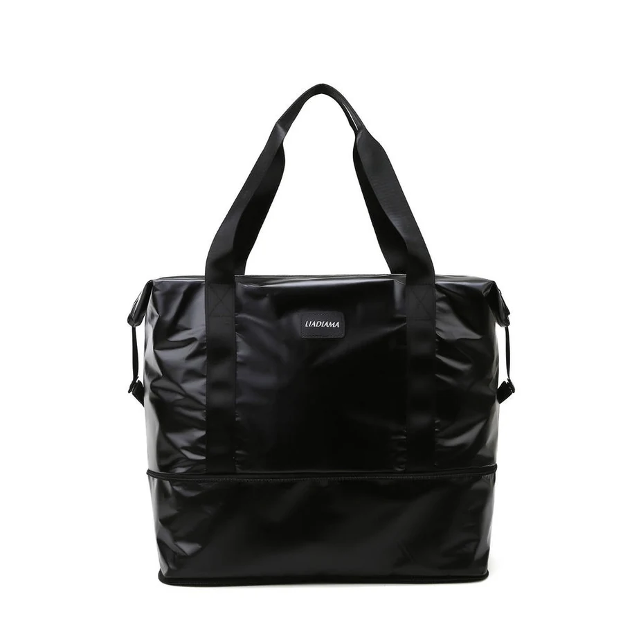Pearlescent Expandable Weekender Tote with Wet/Dry Storage Black color SKU reference