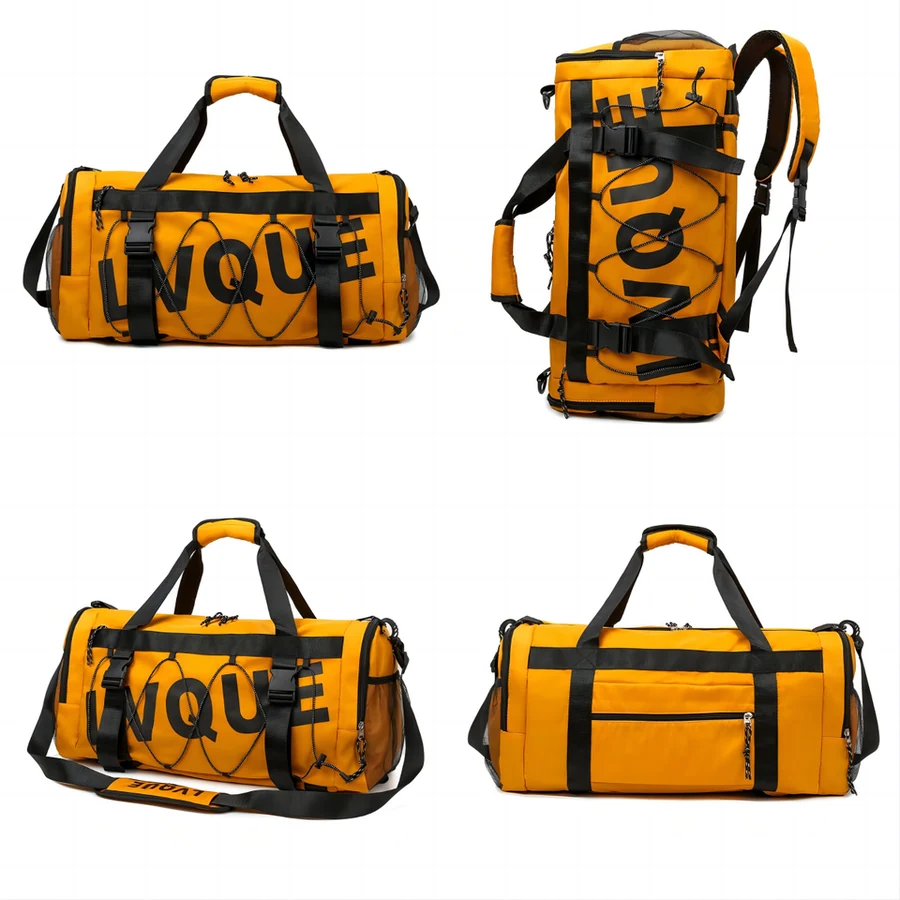 3-in-1 Yoga Mat & Travel Gym Backpack Yellow color SKU reference