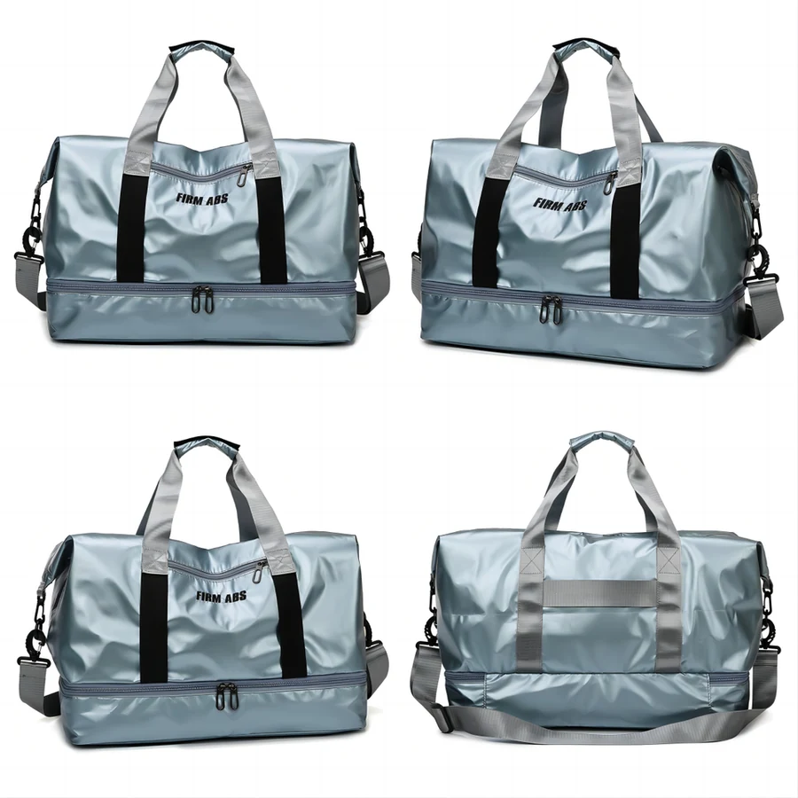 PU Gym & Travel Duffel with Yoga Mat Carrier Light Blue color SKU reference