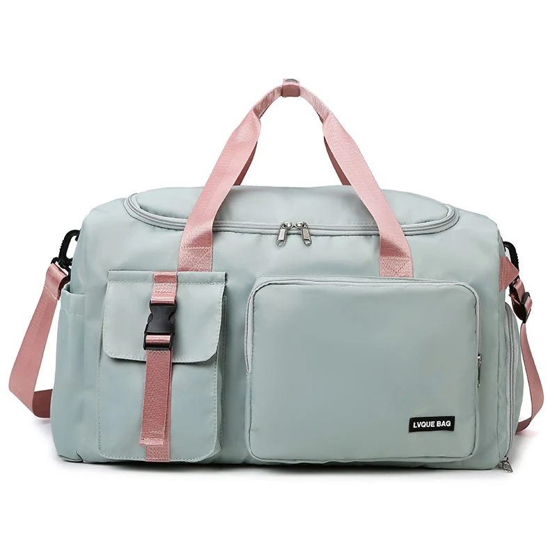 Dry/Wet Weekender Duffel with Trolley Sleeve Light Green color SKU reference