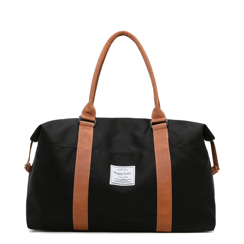 Canvas-Style Travel Gym Duffle in Two Sizes Black 50 × 18 × 30 cm color SKU reference
