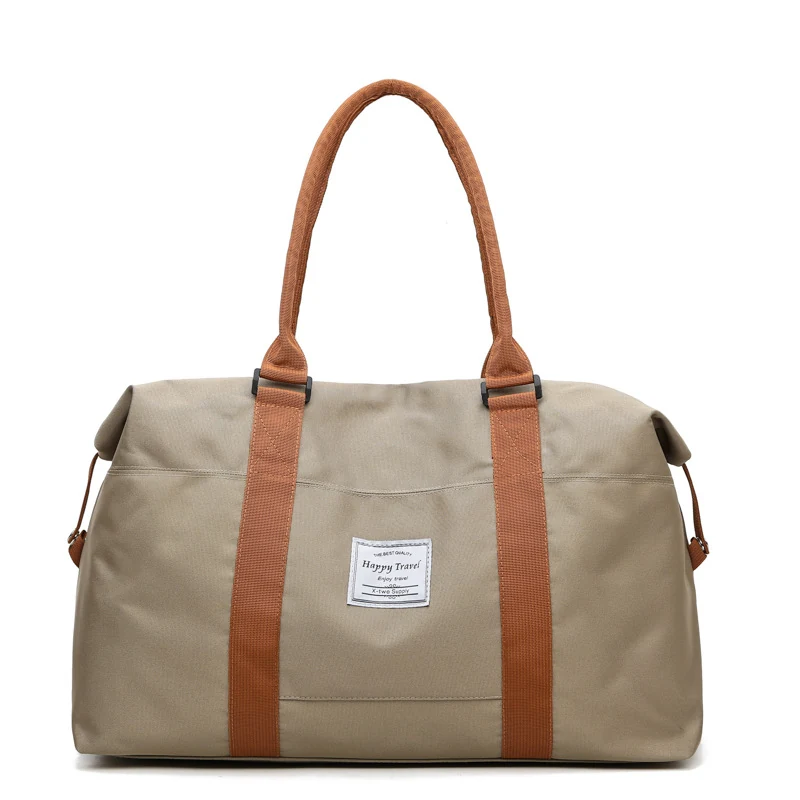 Canvas-Style Travel Gym Duffle in Two Sizes Khaki 43 × 15 × 30 cm color SKU reference