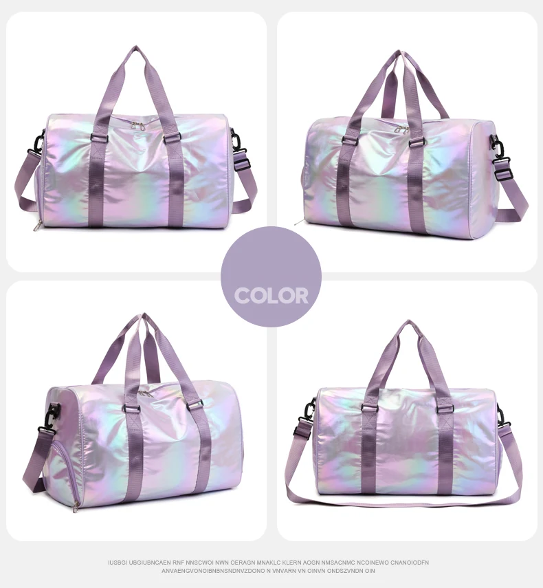Mermaid-Gradient Pearlescent Overnight Duffle Purple color SKU reference