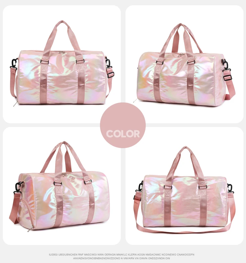 Mermaid-Gradient Pearlescent Overnight Duffle Pink color SKU reference
