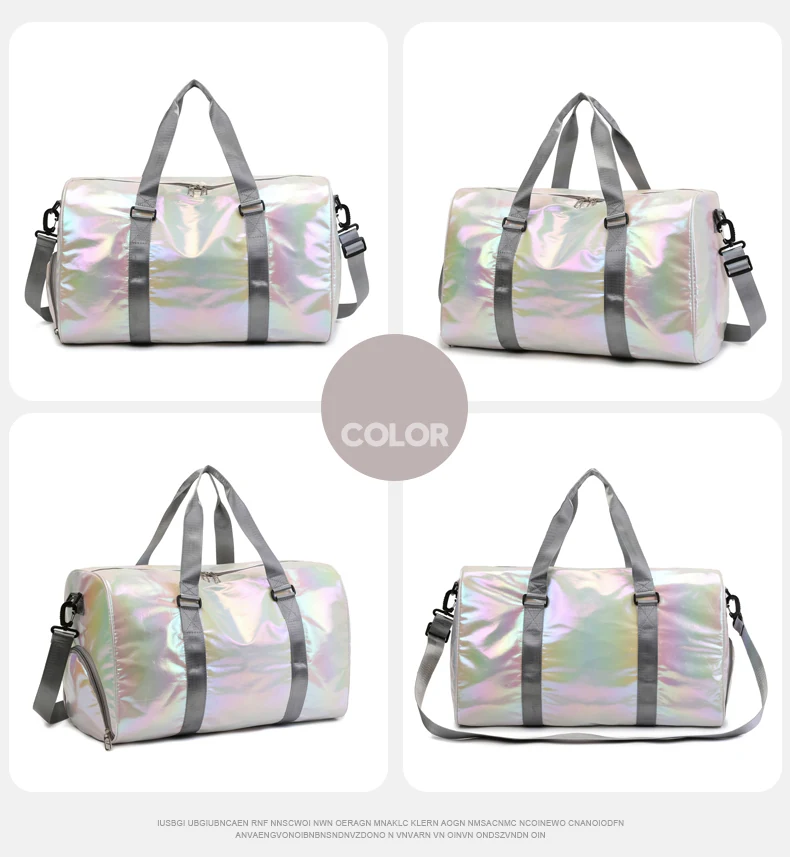Mermaid-Gradient Pearlescent Overnight Duffle Beige color SKU reference