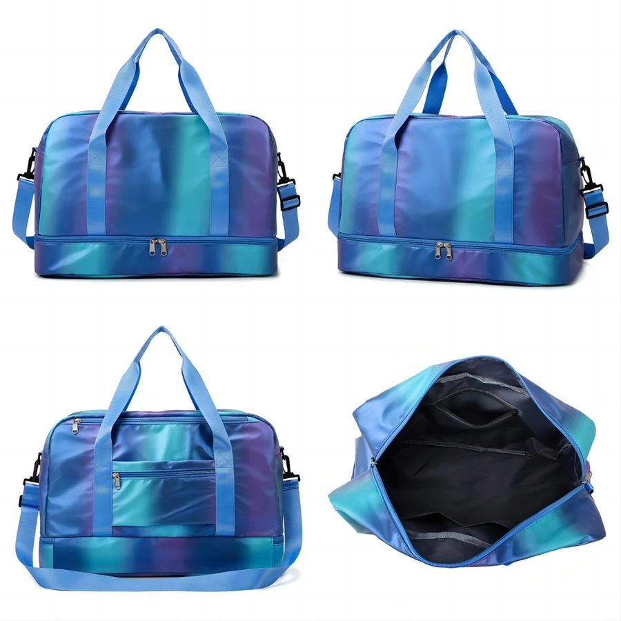 Rainbow Gym Duffel with Yoga-Mat Carry & Shoe Storage Navy color SKU reference