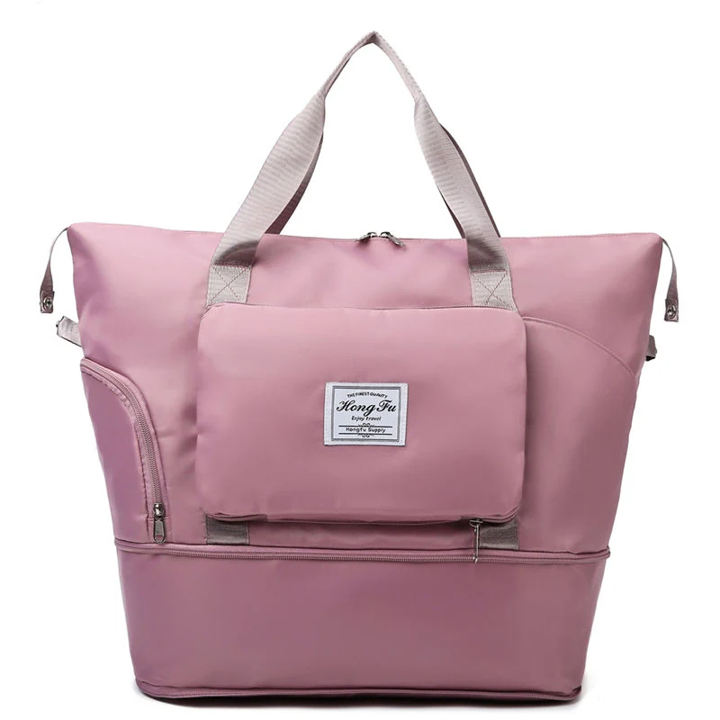 Expandable Weekender Duffel with Shoe Compartment Pink color SKU reference