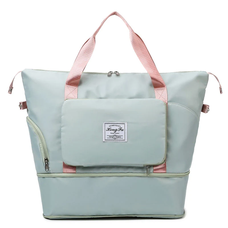 Expandable Weekender Duffel with Shoe Compartment Light Green color SKU reference