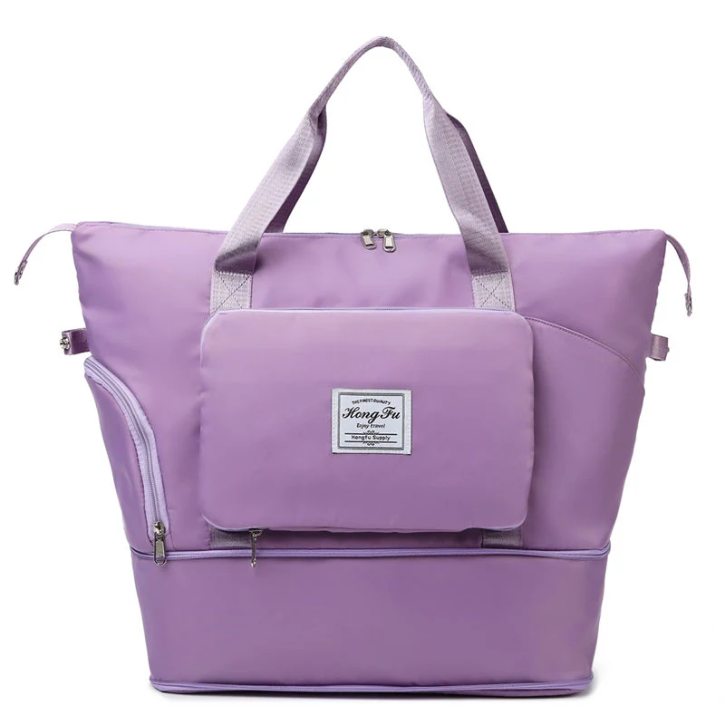 Expandable Weekender Duffel with Shoe Compartment Light Purple color SKU reference
