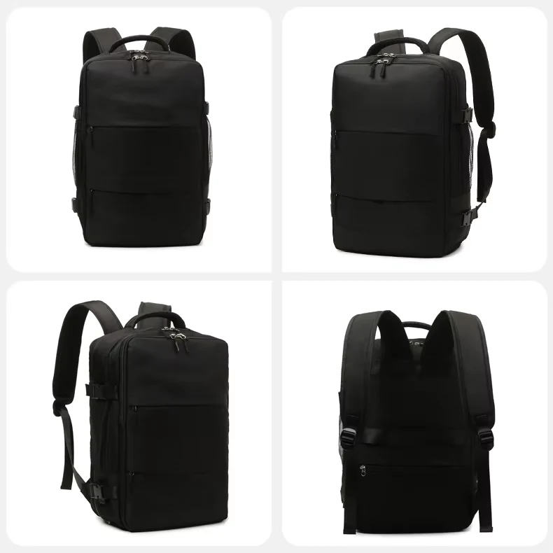 Business Travel Backpack with Breathable Shoe Pocket Black 2 color SKU reference