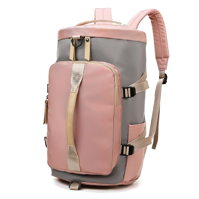 Travel Duffle Backpack with Shoe Compartment Pink color SKU reference