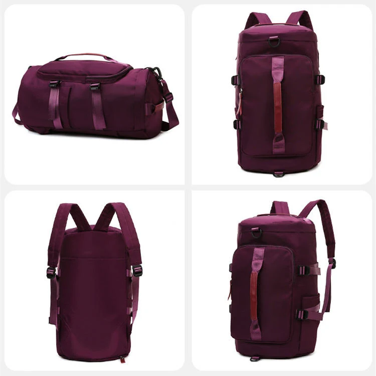 3-in-1 Polyester Travel Backpack with Yoga Mat Storage Dark Purple color SKU reference