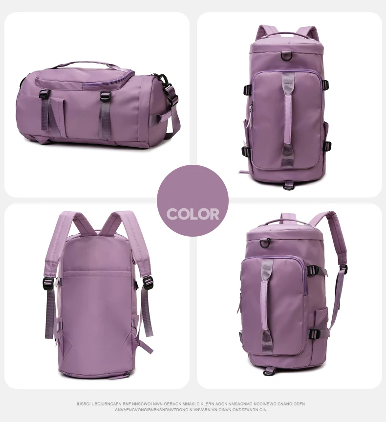 12-Color Sports Duffle with Shoe Compartment Purple color SKU reference