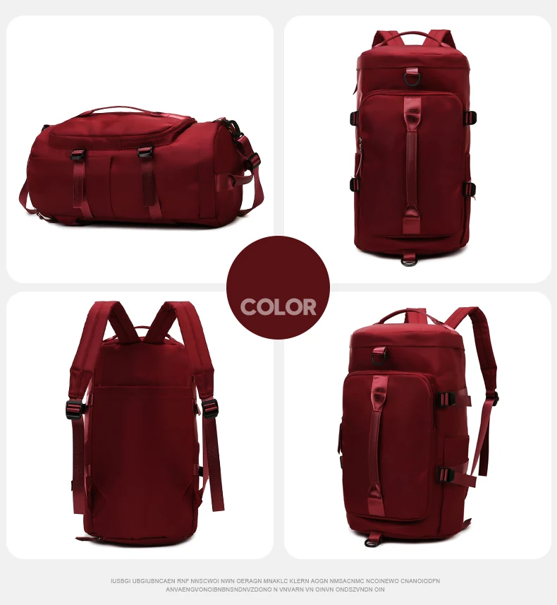 12-Color Sports Duffle with Shoe Compartment Burgundy color SKU reference