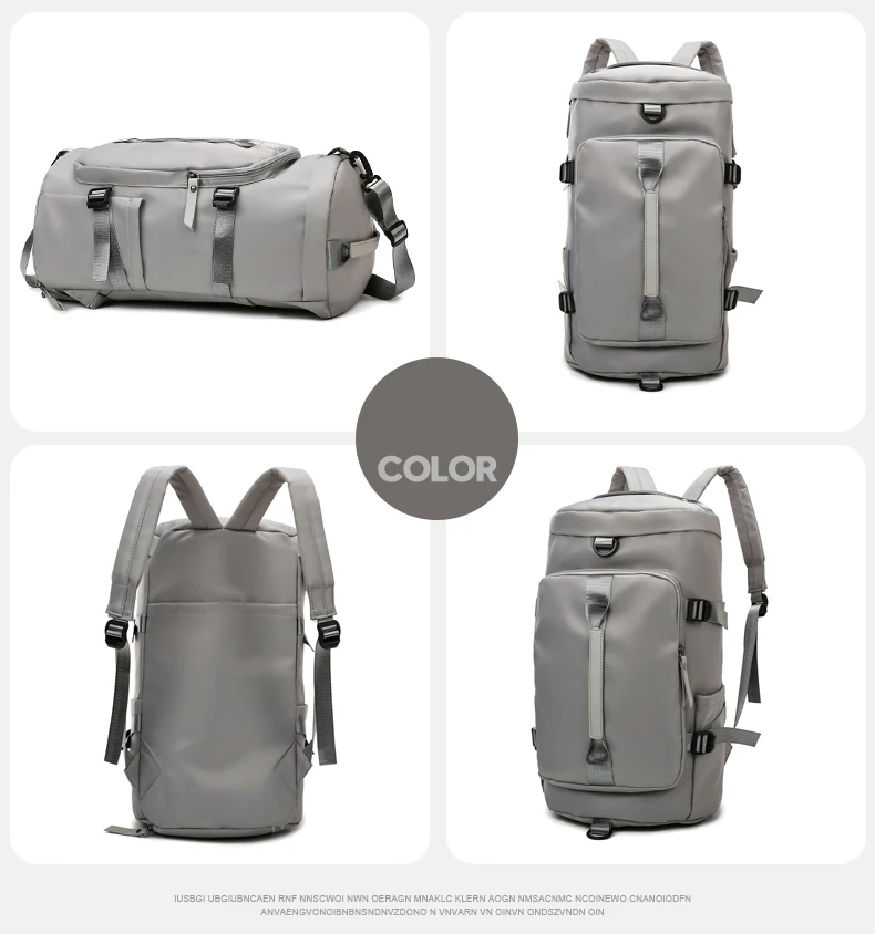 12-Color Sports Duffle with Shoe Compartment Gray color SKU reference