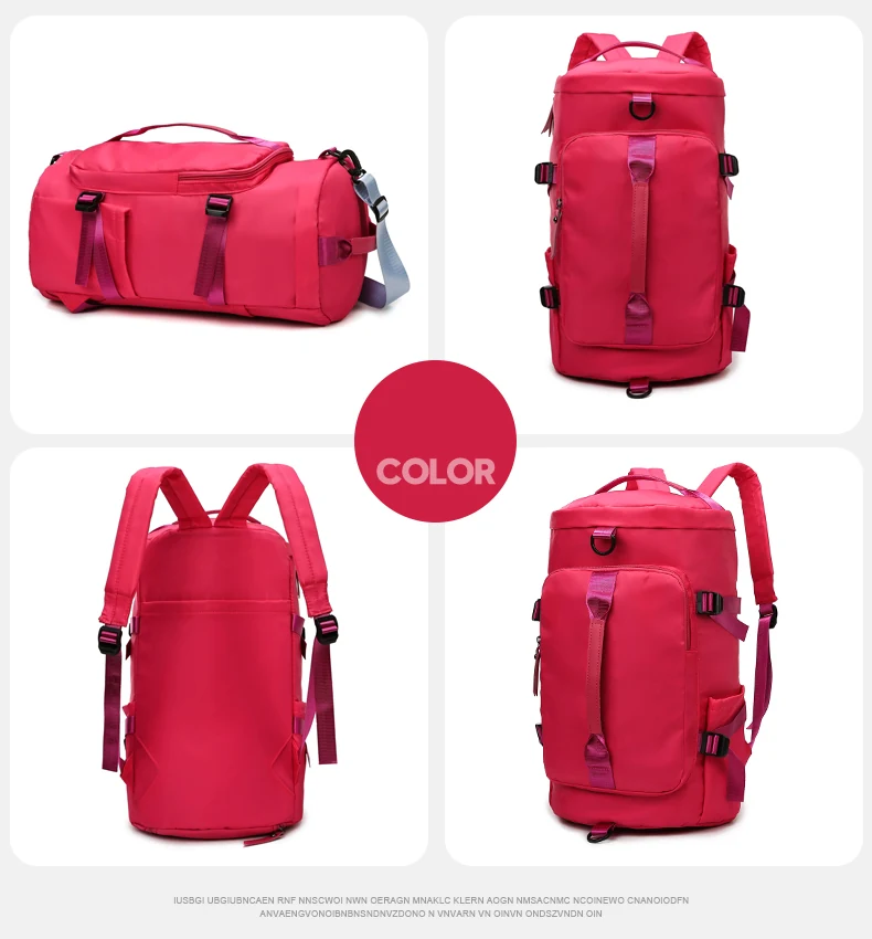 12-Color Sports Duffle with Shoe Compartment Pink 2 color SKU reference