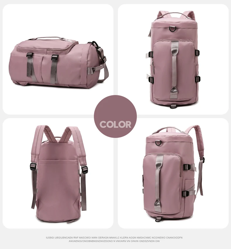 12-Color Sports Duffle with Shoe Compartment Pink 3 color SKU reference
