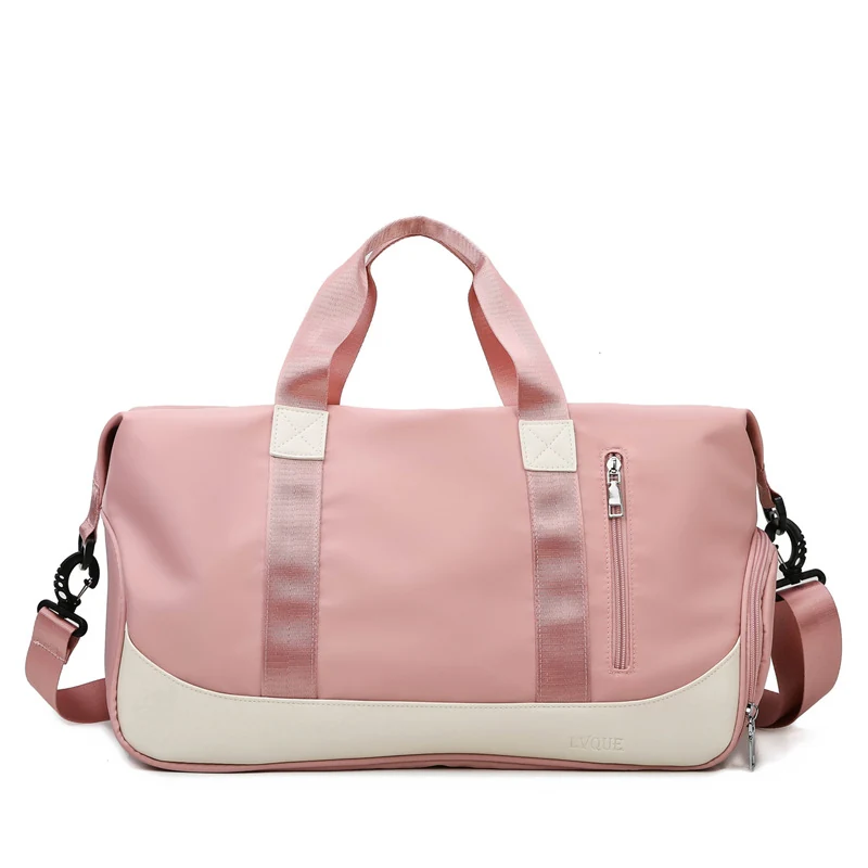 Foldable Travel Duffle with Shoe Storage Pink color SKU reference