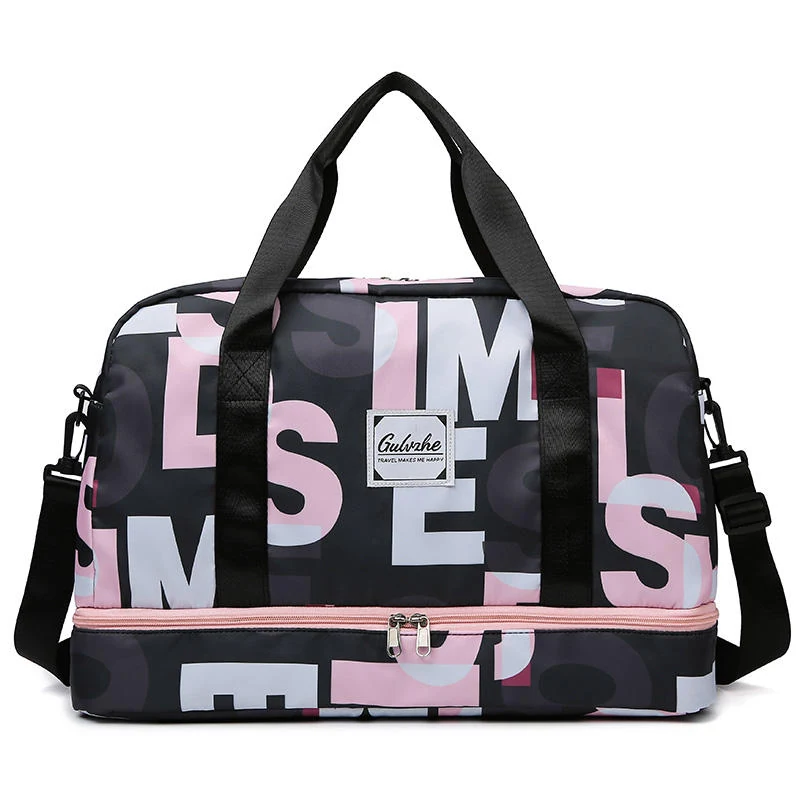 Color-Block Nylon Weekender with Shoe Compartment Pink color SKU reference