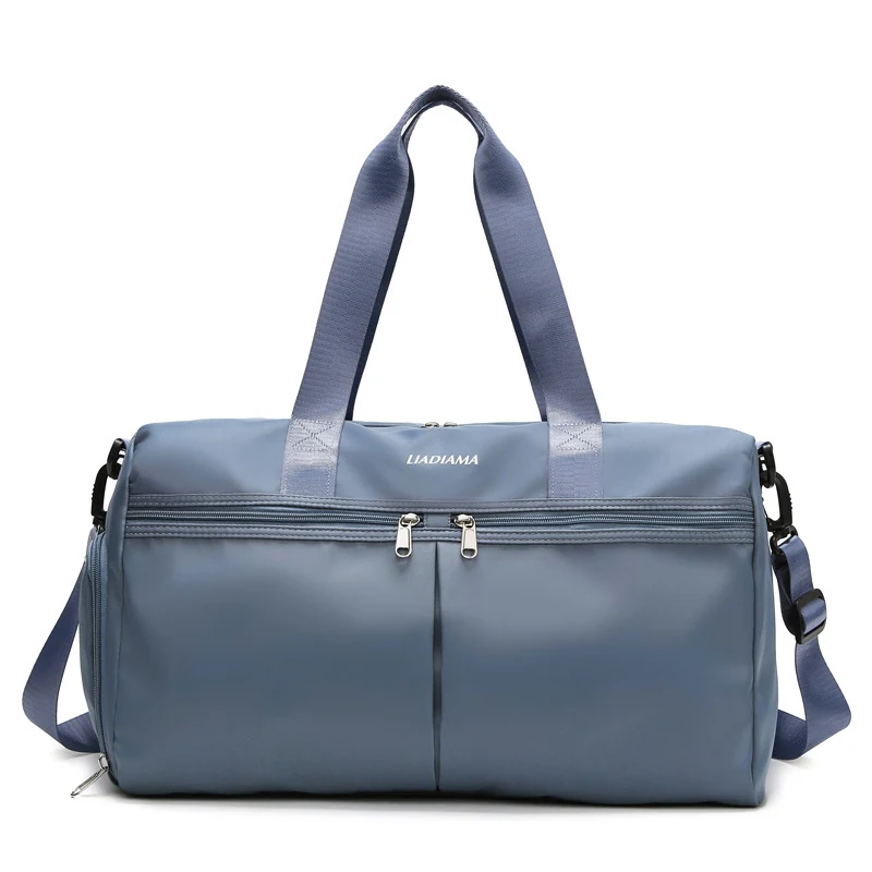 Aviation-Style Travel Duffle with Shoe Divider Light blue color SKU reference
