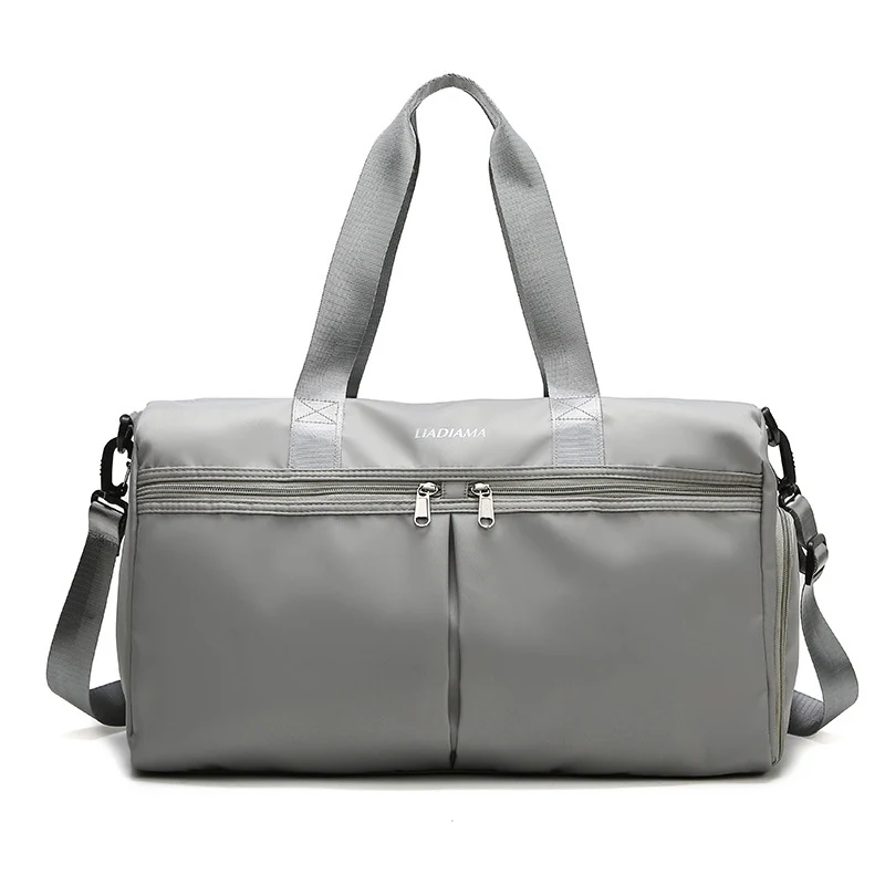Aviation-Style Travel Duffle with Shoe Divider Gray color SKU reference