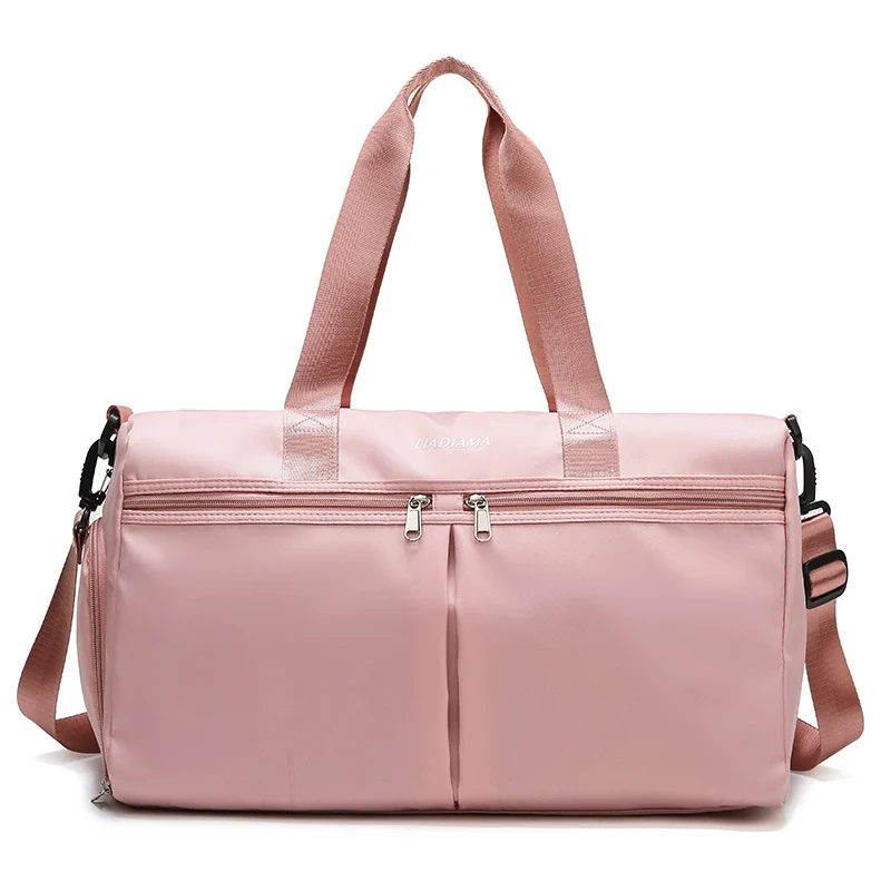 Aviation-Style Travel Duffle with Shoe Divider Pink color SKU reference