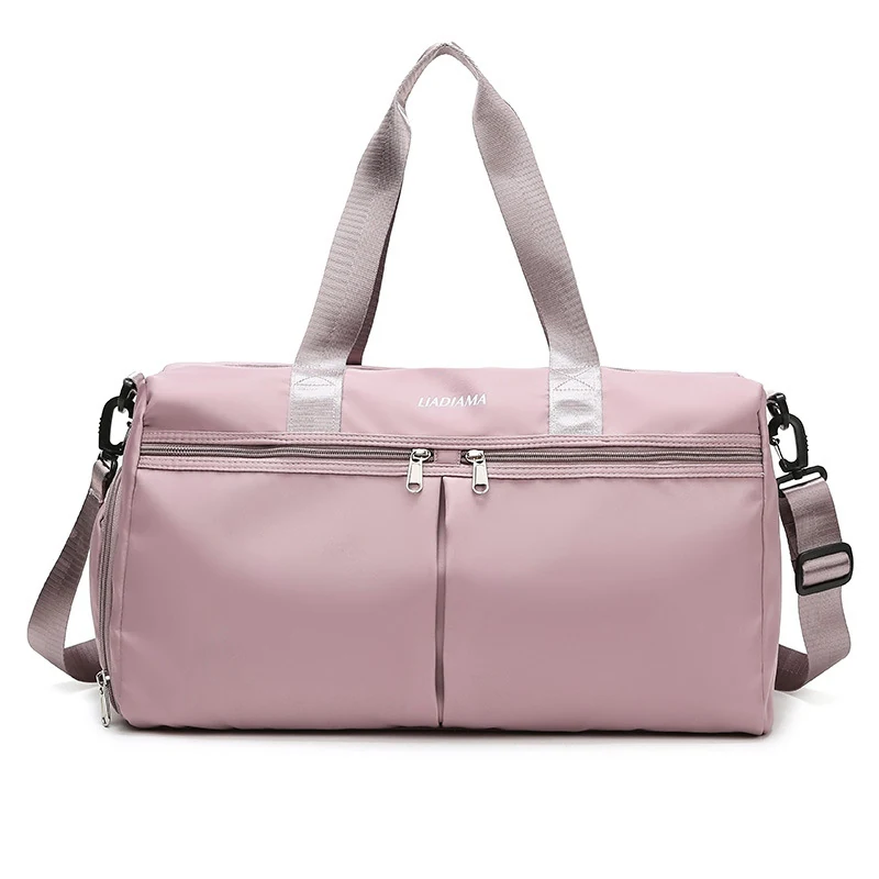 Aviation-Style Travel Duffle with Shoe Divider Pink 2 color SKU reference