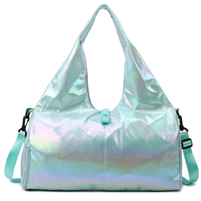 Holographic Yoga-Mat Travel Duffel with Side Pockets Green color SKU reference