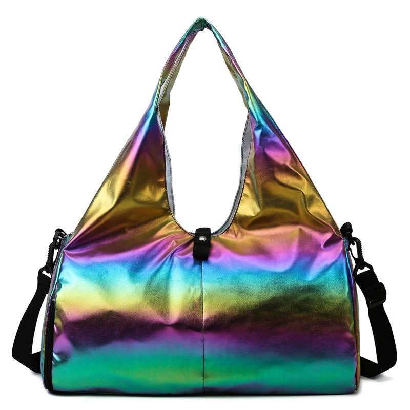 Holographic Yoga-Mat Travel Duffel with Side Pockets Black color SKU reference